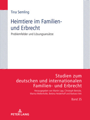 cover image of Heimtiere im Familien- und Erbrecht
